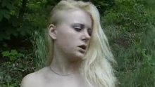 Blonde amateur GF outdoor suck and fuck with facial